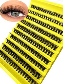 200 Stücke einzelne Büschelwimpern für DIY Wimpernverlängerung, 8-16mm gemischte natürliche dicke wiederverwendbare Wimpern, geeignet für Anfänger