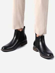 Men's Suede Leather Chelsea Ankle Boots - Black - View 2