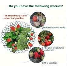 10pcs Strawberry Planting Support Rack With 4 Sturdy Columns, Strawberry Cultivation Structure Ensures Fruit Stays Clean, Suitable For Indoor Or Outdoor Garden Strawberry & Vegetable Planting, Planting Assist Tool, Applicable For Halloween, Christmas, Valentine's Day