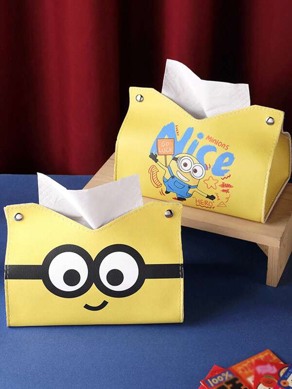Minions Minions Cute Tissue Box, Home Living Room And Bedroom Tissue Box, Multi-Functional Storage Tissue Box