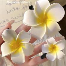 4 Stück Chrysanthemen Blumen Haarspangen Set für Frauen, dekorative Haarclips für Pony und Seitenhaar, Strand Fotoshooting Haaraccessoires