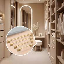 1/3/5件简约哑光金色橱柜把手，实心铝合金厨房橱柜拉手抽屉旋钮家具把手，家具五金带螺丝