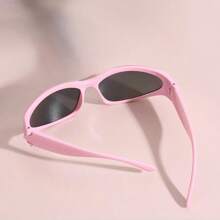1 Stück Damen rosa Y2K Stil Sport Modebrille, geeignet für Strand, Musikfestival Preppy Stil für Schulanfang quadratische Form