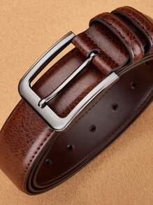 2 piezas Cinturón de alta gama para hombres, cinturón versátil y de moda con hebilla de pasador, accesorios de otoño, otoño-invierno, adecuado para adolescentes, jóvenes, hombres, casual, al aire libre, atlético, vacaciones, regalos de graduación, cumpleaños, uso diario