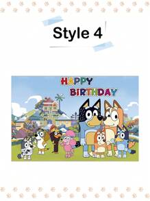 Bluey Bluey Birthday Background Cloth Decoration, Party Photography Cloth, Banner Poster, Photography Props, Perfect Party Birthday Decoration Background Cloth, Banner Photography Background, Birthday Party Decoration Photos, Booth Banner Props