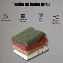 Kit 3 Toalha de Banho Grande Grossa Orfeu 72x130 cm 100% Algodão - Branco - Visão 6