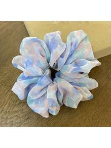 1pc Tie-Dye Fluffy Hair Scrunchies, Elegant Hair Scrunchies For Ponytail Hairstyle And Daily Gathering, Hair Ties, Scrunchy Hair Ties, Hair Bobbles