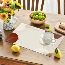 4pcs/6pcs Set, White Striped Theme, Vibrant Modern Creative Placemat Set - High Quality Linen Material Easy To Clean, Suitable For Kitchen Dining Room Decor Placemats, Holiday Party Table Decorations, Home Decor - Beige - View 42