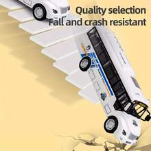 1pc Cool Bus Toy, Large Size School Bus Model With Sound And Light Effects, Pull-Back And Pull-Forward Functions, Open-Door Toy Car, Perfect For Birthday Toys, Thanksgiving, Christmas Gifts, And Easter Gifts,Back To School - Multicolor - View 5