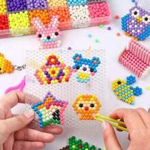 Set creativo di 600/1000/1500/2400 perline a fusione magiche fatte a mano per fai da te e artigianato, giocattolo sensoriale con perline appiccicose, con accessori
