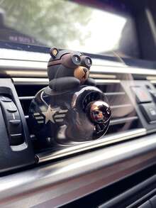 无香水DIY香薰旋转汽车饰品出风口夹空气清新剂风力旋转螺旋桨酷炫趣味飞行员卡通熊狗哈士奇汽车空调飞机飞机装饰汽车仪表盘风扇香薰吊坠风车出风口内饰配件男士装饰品香味清新气味