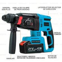 Rotomartillo Taladro, Esmeril Angular Y Destornillador 3pzs - Azul - Ver 2