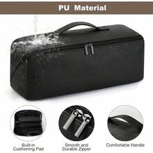 1 pieza Estuche de transporte para secador de pelo, bolsa de almacenamiento de doble capa de cuero de PU delgada para organizador de herramientas/estilo de peinado, almacenamiento de viaje, bolsa de maquillaje, bolsas de maquillaje, bolsa de cosméticos, organizador de maquillaje, viaje, bolsa de maquillaje, bolsas de maquillaje, bolsas, accesorios de tocador, bolsa de maquillaje pequeña, bolsa de maquillaje, bolsa de cosméticos, gran capacidad, bolsa de maquillaje grande, regalos de Navidad, bolsa, viaje, bolsa, embrague / bolso pequeño, organizador de maquillaje, bolsa, soporte de brochas, mini bolsa, bolsa de gran capacidad, regalos para mujeres, regalos de Navidad, ideas de regalo para mujeres - Multicolor - Ver 5