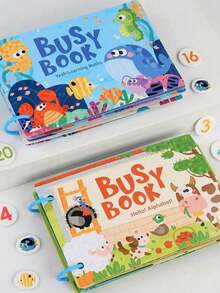 幼儿忙碌书籍、幼儿早期儿童学习字母动物认知书籍、蒙特梭利安静学前学习玩具、感官书籍幼儿学习活动书籍、儿童益智玩具