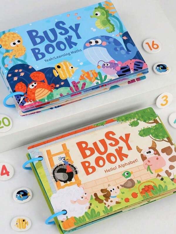 Beschäftigungsbücher für Kleinkinder, Lernbücher für Buchstaben-Tiere für frühe Kindheit, Montessori Stille Vorschul-Lernspielzeuge, sensorische Bücher Lernaktivitätsbücher für Kleinkinder, Bildungsspielzeug für Kinder