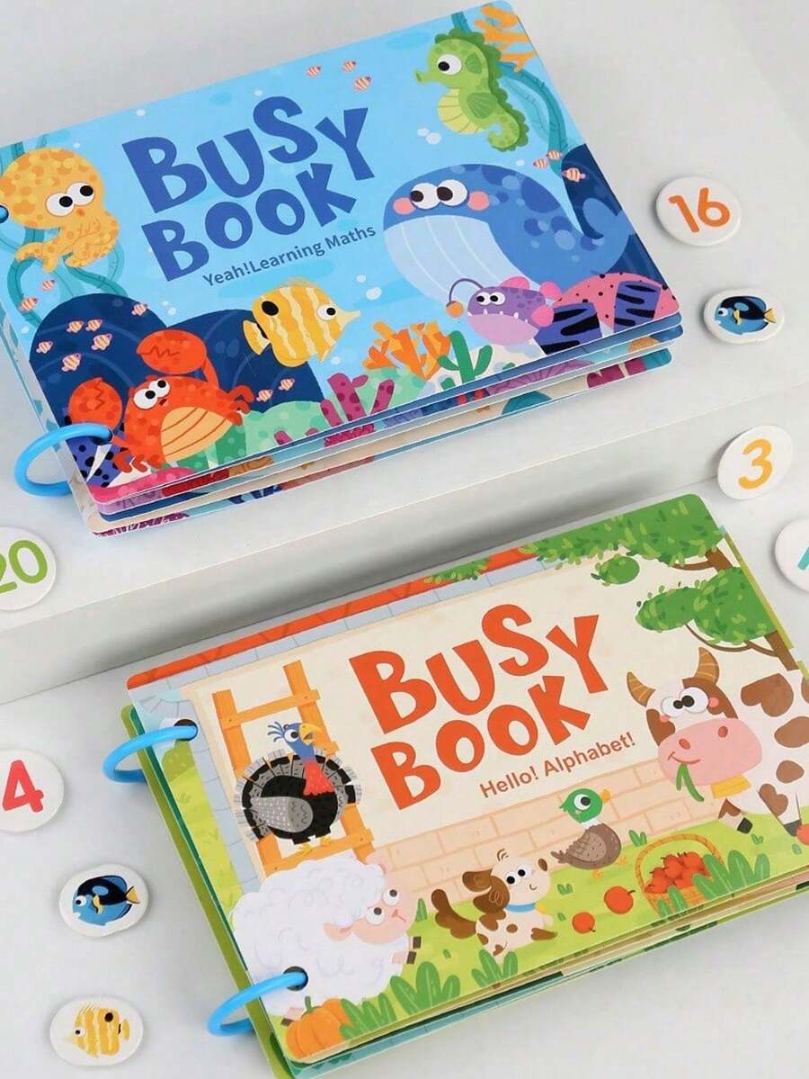 幼儿忙碌书籍、幼儿早期儿童学习字母动物认知书籍、蒙特梭利安静学前学习玩具、感官书籍幼儿学习活动书籍、儿童益智玩具