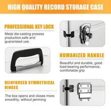 12 Inch DJ Box Equipment Storage Retro Carry Case Tool Box CD Storage Box - Plateado - Ver 5