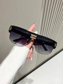 1 副复古双鼻梁蒸汽朋克风格超大眼镜，独特欧美设计飞行员造型女士时尚眼镜