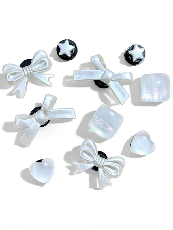 Pearl Bow Shoes Flower Hole Shoes Accessories DIY Slippers Decoration Accessories Buckle Women