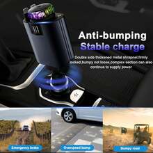 Cargador retráctil de coche con aromaterapia y lightning accesorios auto tecnología carga rápida diseño portátil multifuncional aromatizante moderno fácil usar compatible dispositivos viaje práctico - Negro - Ver 7