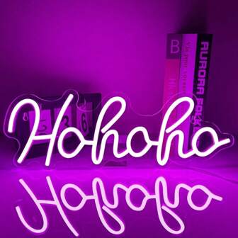 Chi-Buy Pink Neon Sign "Ho Ho Ho" - USB Powered, Plastic Wall Hanging Neon Light With Switch Control, Non-Dimmable Single Color Decorative Neon Signage For Bedroom, Room Wall, Festive Party, Wedding Decoration (1pc)