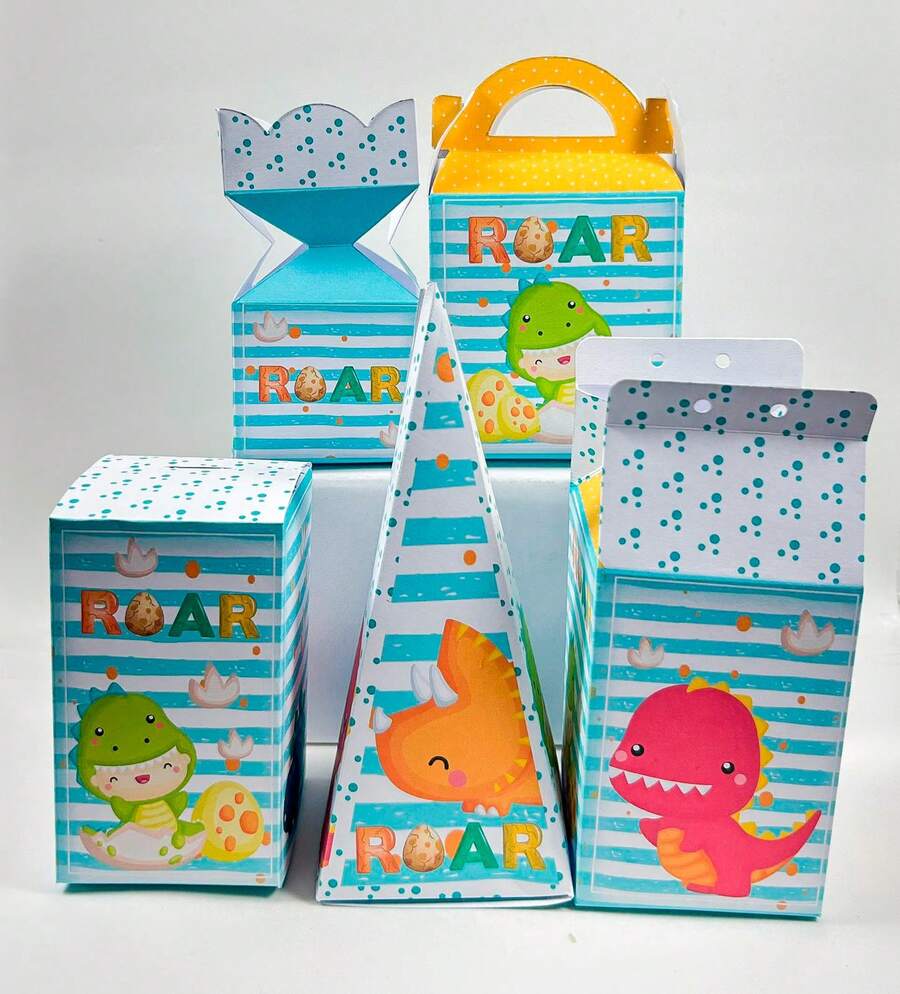 20 DINO BABY Boxes – Party Favors For Children's Parties – WITHOUT PERSONALIZATION | Grab And Assemble - 彩色 - 查看 1