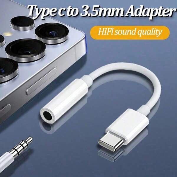 Type-C To 3.5mm Audio Jack Adapter, Type-C Digital Decoding Headphone Adapter, Compatible With Type-C Interface Smartphones, Enhances Audio Quality, Perfect Gift For Music Lovers, Compatible With Samsung, And Other Type-C Devices, Compatible With Redmi Note 14 Pro/Galaxy S22, S21, S20