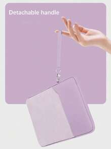 1pc Polyester Material Pink Lightweight Zipper Large Capacity Multi-Layer Electronic Notebook With Padded Travel Protective Case, Suitable For 8"/11"/12.9" Tablets