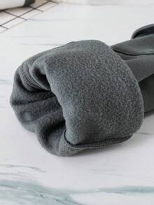 Toddler Cartoon Print Warm Crew Neck Sweatshirt And Pants Set - Grey - View 8