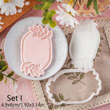 Leaf Pattern Cookie Cutter DIY Birthday Fondant Biscuit Mold Baby Shower Party Cookies Embossing Mould Dessert DIY Decor Tools Wedding Party Birthday Cake Mold