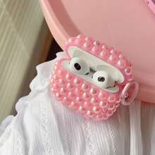 1 件奢华珍珠装饰软保护壳，兼容 Apple 蓝牙 1/2/3/4 Pro 系列，耐用防摔外壳