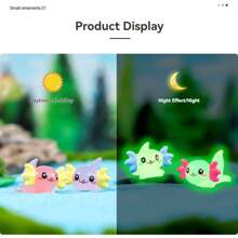 2件/3件/4件/5件/6件/9件/18件/27件/36件发光六角龙微型摆件，桌面装饰，鱼缸苔藓造景装饰，树脂工艺品，桌面小摆件，迷你场景摆件