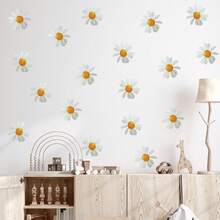 1 set/3 hojas/36 piezas, Pegatinas de pared de flores bohemias Acuarela para dormitorio, sala de estar, decoración del hogar - Adhesivos murales de PVC amigables y desmontables para decoración de la habitación