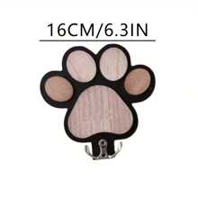 Personalized Paw Print Wooden Dog Leash Hanger, Custom Engraved Wall Hook - Suitable For Collars And Coats, Durable Wood Material With Paw Design, Perfect Decorative Keepsake Gift For Pet Lovers
