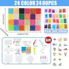Set creativo di 600/1000/1500/2400 perline a fusione magiche fatte a mano per fai da te e artigianato, giocattolo sensoriale con perline appiccicose, con accessori