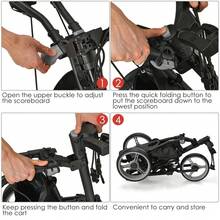 GOFLAME Golf Push Cart Quick Folding Golf Bag Holder With 3 Removable Wheels Storage Bag - Grey - View 9