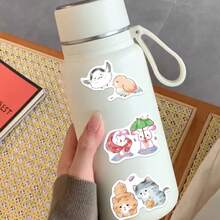 50 件卡哇伊贴纸卡通动物贴纸可爱水彩动物贴纸动物园贴纸美学贴纸文具贴纸乙烯基防水贴纸适用于水瓶、电脑、笔记本电脑、手机、行李箱、笔记本、冰箱 - B - 查看 3