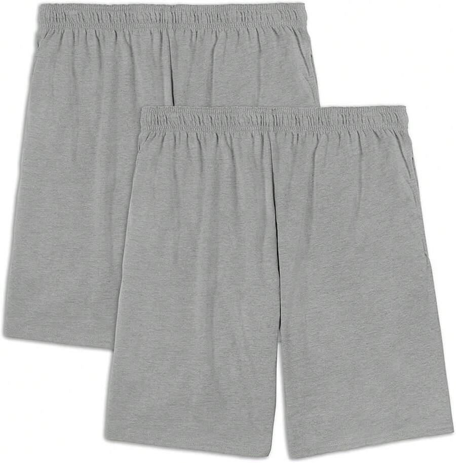 Men's Cotton Shorts With Pockets (S-4XL) - 2 件裝 - 灰色混色 - 查看 1