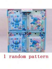 Disney 4-Piece Set, Disney Stitch Soft Leather Notebook Set - Pocket Book, Notebook, Notepad, Forget It, Memo Book, Cute Cartoon Design, High Aesthetic Value, Perfect Choice For Students And Anime Fans,