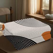 2/3 Pcs Simple Geometric Print Bedding Set(1 Quilt + 1/2 Pillowcases), Soft Microfiber, Lightweight, Breathable, Easy To Care Summer Quilt Set, Queen/King Coverlet, High-Quality Bedspread Set, Nice Room Decor - Line Round Cake - View 8