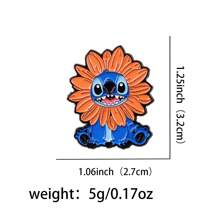 Disney 1 pièce Broche Disney Stitch, épinglette émaillée distinctive - Insigne mignon pour sacs à dos et vêtements, accessoire de broche pour vêtements, attache de sac