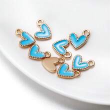 30 Piezas de Colgantes de Corazón de Metal Multicolor, Charms de Corazón Esmaltados de Aleación Miniatura para Hacer Collares, Pulseras, Manualidades DIY, Accesorios de Joyería, Suministros para el Día de los Enamorados