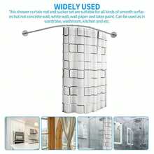 Stretchable Stainless L Shaped Pole Bathroom Corner Shower Curtain Rail Rack Rod Fall Decor - 100-140cm*100-140cm - View 6
