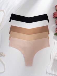 5 sztuk damskich bezszwowych niewidocznych seksownych wygodnych majtek typu T, szybkoschnące sportowe stringi