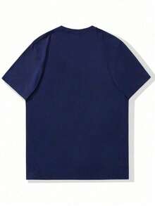 Camiseta Masculina Casual De  Estilo Oversized Manga Curta E Simples Gola Redonda Ideal Para Homens Estampa De New York