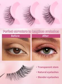 Künstliche Wimpern, 20 Paare/Set halbe Augen transparenter Wimpernverlängerung Fake Wimpern Natürliches Make-up Falsche Wimpern für Party Club