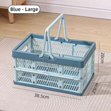 1 pieza Cesta de picnic plegable para exteriores, caja organizadora. Cesta plegable y apilable con contenedores de plástico para picnics. Gran capacidad como cesta de compras para supermercado, tienda minorista, camping.