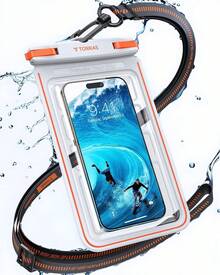 IPX8 Waterproof Phone Pouch Floating, Underwater Screen Touchable, Waterproof Phone Case With Lanyard For IPhone 16 Pro Max 15 14 13 S25, Cell Phone Dry Bag Cruise Ship Essentials 7.0", White - 白色 - 查看 2