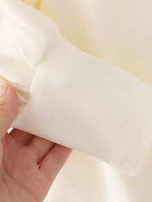 2025 Wiosna Dziewczynek Modny 3-częściowy komplet garniturowy z falbaniastym kołnierzykiem, styl brytyjski, dla malucha - Brudny różowy - Zobacz 4