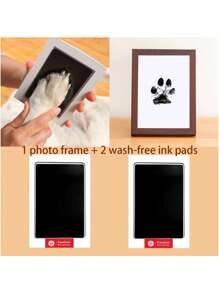 2pcs Pet Paw Print Set 2025 New Non-Contact Ink Pad, Easy Pet Paw Print Pad To Commemorate Pet Growth, Pet Footprint Ink-Free Pad To Preserve Cat/Dog Paw Print Pet Keepsake.Pet Toy Storage Box, Toys And Sundries Storage Basket